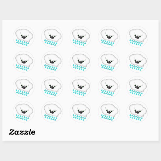 Regen Schaap Hond Cloud - Ronde Sticker (Vel)