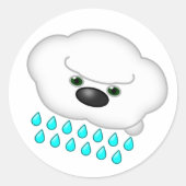 Regen Schaap Hond Cloud - Ronde Sticker (Voorkant)