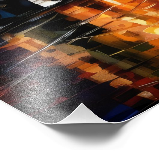 Regen stad Impressionisme Foto Afdruk (Hoek)