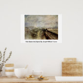 Regen stoomsnelheid door Joseph William Turner Poster (Keuken)