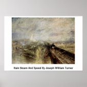 Regen stoomsnelheid door Joseph William Turner Poster (Voorkant)
