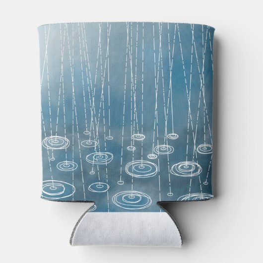 Regen Storm blauw Blikjeskoeler (Achterkant)