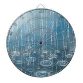 Regen Storm blauw Dartbord (Voorkant)