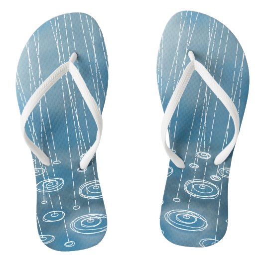 Regen Storm blauw Teenslippers (Voetbed)