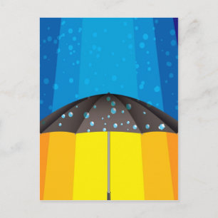Regen storm op zonnige dag briefkaart