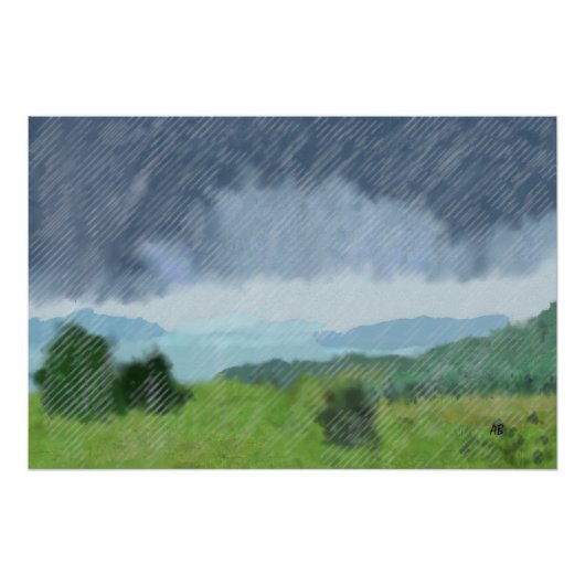 Regen Storm over het land, Perfect Poster (Voorkant)