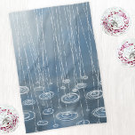 Regen Storm Theedoek<br><div class="desc">Weer kunst die een natte en regenachtige dag weergeeft met regen en pudzels. Originele kunst van Nic Squirrell.</div>