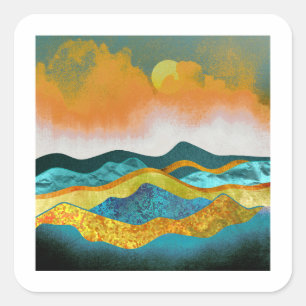 Regen Storm Vierkante Sticker