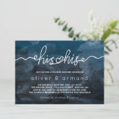 Regen Storm Waterverf Zijn & Zijn Koppel Bruiloft Kaart (Staand voorkant)