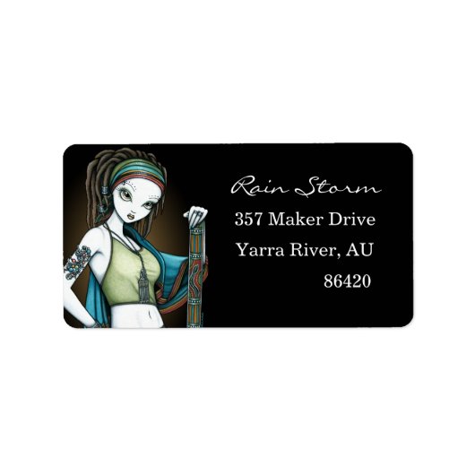 "Regen" Tribal Dreadlock Rain Maker Aboriginal Fae Etiket (Voorkant)