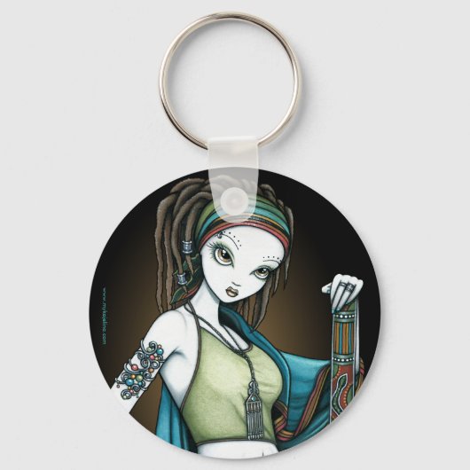 'Regen' Tribale Dreadlock Rain Maker Fae Sleutelha Sleutelhanger (Voorkant)