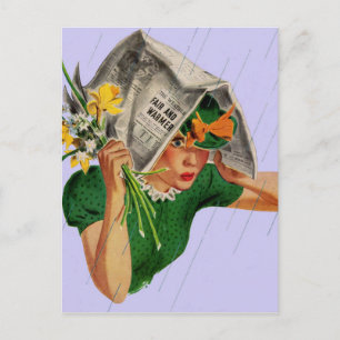 regen valt niet in de voorspelling briefkaart