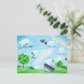 Regen van bloemen briefkaart (Staand voorkant)