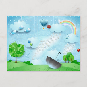 Regen van bloemen briefkaart