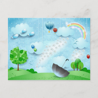 Regen van bloemen briefkaart