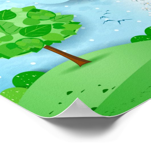 Regen van bloemen poster (Hoek)