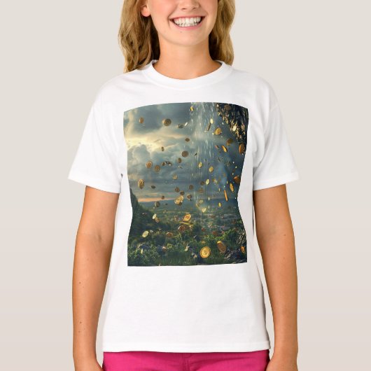 Regen van gouden munten t-shirt (Voorkant)