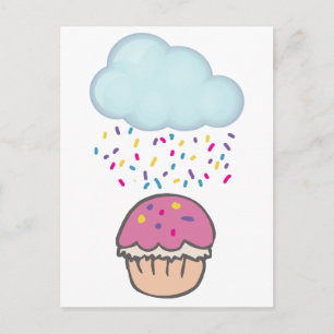 Regen van Spikkels op Cupcake Briefkaart