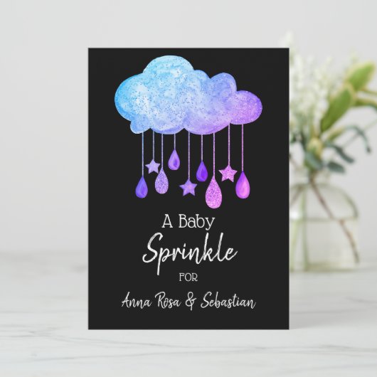 *~* Regen voor wolken druppelt sterren Sprinkle Sh Kaart (Staand voorkant)