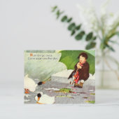 Regen winnen weg briefkaart (Staand voorkant)