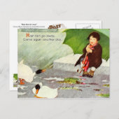 Regen winnen weg briefkaart (Voorkant / Achterkant)