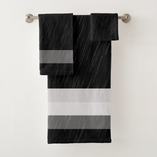 Regen zwart en wit patroon bad handdoek (Insitu)