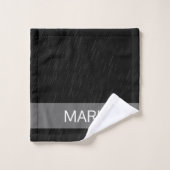 Regen zwart-wit patroon, monogram bad handdoek (Wasdoekje)