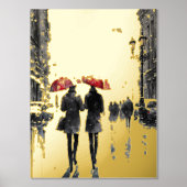 Regenacht in het centrum folie afdrukken (Voorkant)