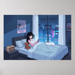 Regenacht kamer poster