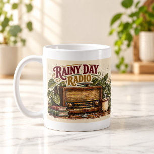 Regenacht Radio Vintage Houtsnede Mok