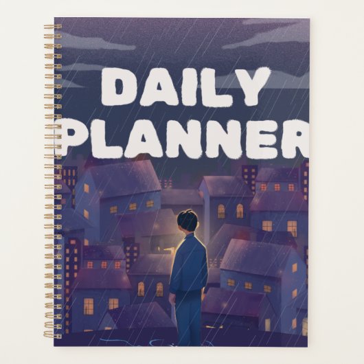 Regenacht Stad "Dagelijkse Planner" | Atmosferisch Planner (Voorkant)