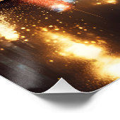 Regenacht. Stadsgezicht Poster (Hoek)