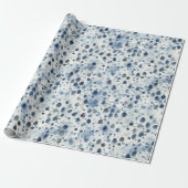 Regenachtig Blauw Cadeaupapier (Uitgerold)