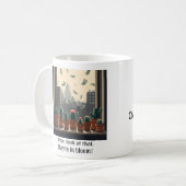 Regenachtig geld raam vensterbank cactus mok (Voorkant links)