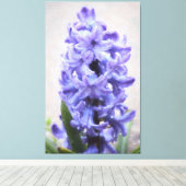 Regenachtig Paarse hyacint verpakte canvas Afdruk (Insitu (Houten vloer))