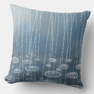 Regenachtig Weer Blauw Kussen