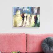 REGENACHTIGE AVOND, - waterverf, verpakte canvas p (Insitu (Woonkamer))