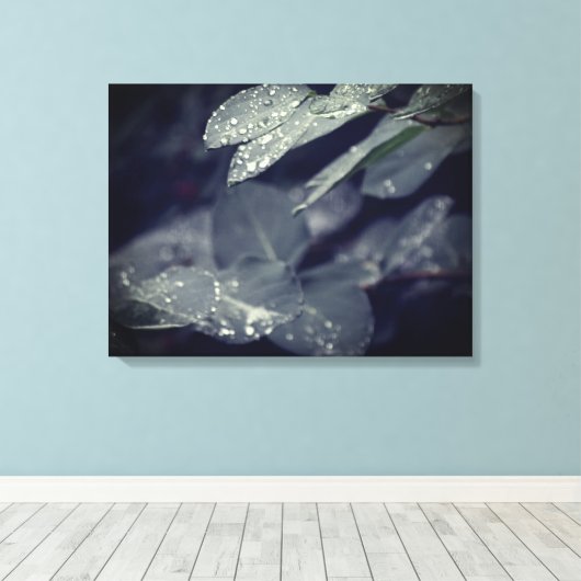 Regenachtige bladeren canvas afdruk (Insitu (Houten vloer))