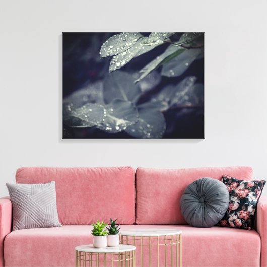 Regenachtige bladeren canvas afdruk (Insitu (Woonkamer))