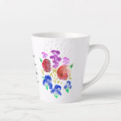 Regenachtige bloementuin in felle kleuren klein la latte mok (Rechts)