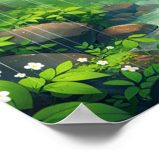 regenachtige bosnimf poster (Hoek)