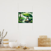 regenachtige bosnimf poster (Keuken)