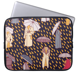 Regenachtige dag avonturen: onzichtbare paraplu's laptop sleeve