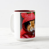 "Regenachtige Dag Bunny Bliss Koffie Mok" Tweekleurige Koffiemok (Voorkant links)
