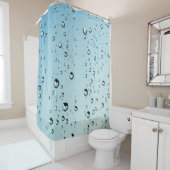 Regenachtige Dag Droplets van Water Grijze Blauwe  Douchegordijn (In situ)