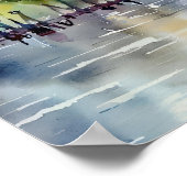 Regenachtige dag in Washington Square Park Waterve Poster (Hoek)