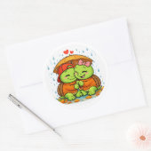 Regenachtige Dag Liefde Ronde Sticker (Envelop)