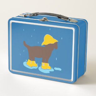 Regenachtige dag lunchbox met hond