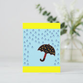 regenachtige dag met paraplu briefkaart (Staand voorkant)