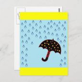 regenachtige dag met paraplu briefkaart (Voorkant / Achterkant)